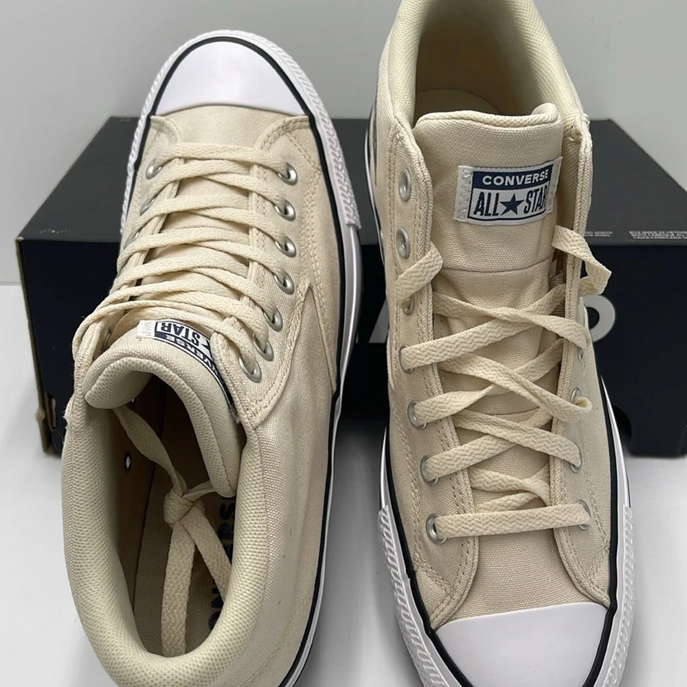 Converse Men's Cream High-Top Sneakers A09458F CTAS MALDEN STREET MID NATURAL